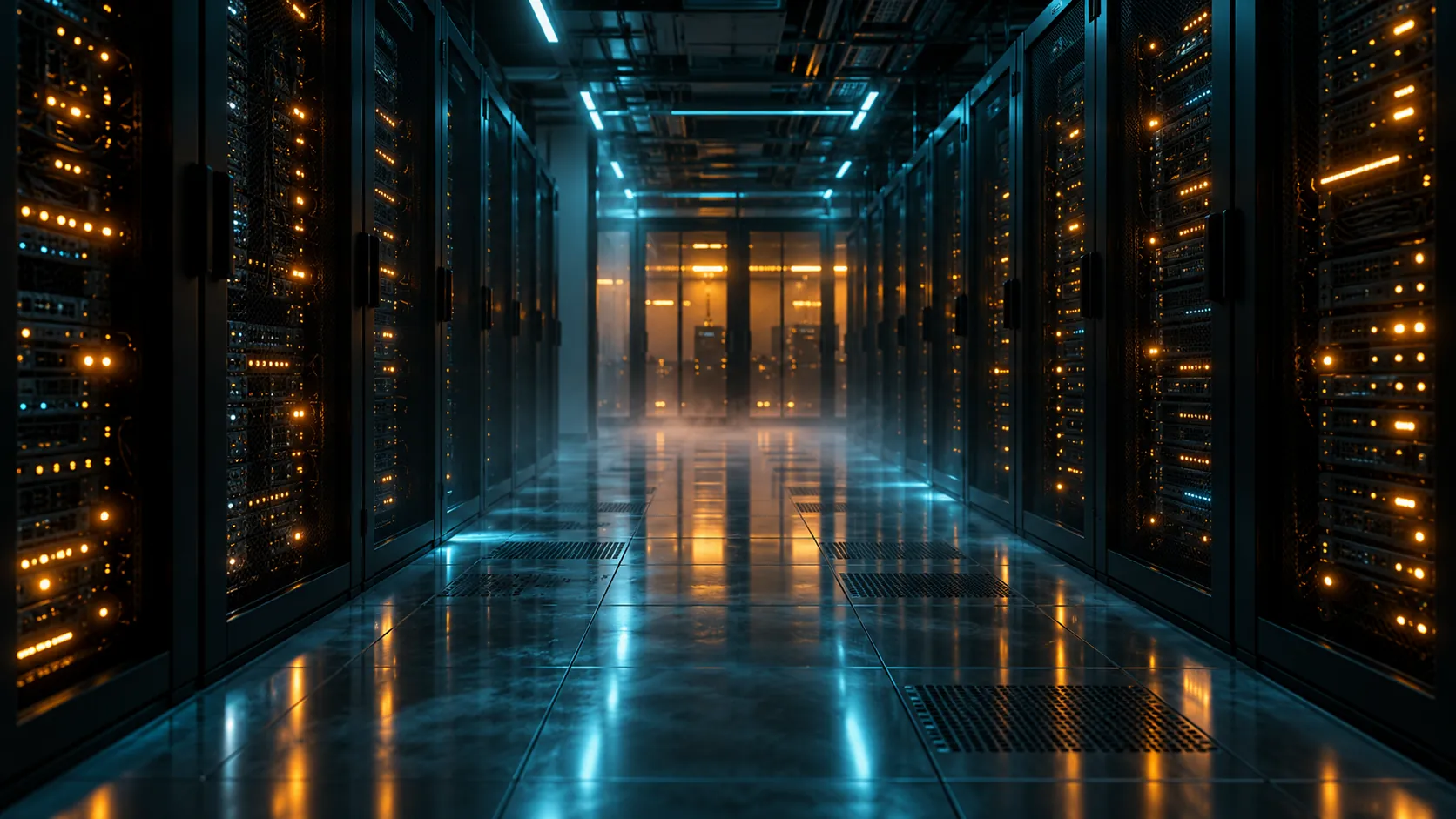 Private AI data center aisle