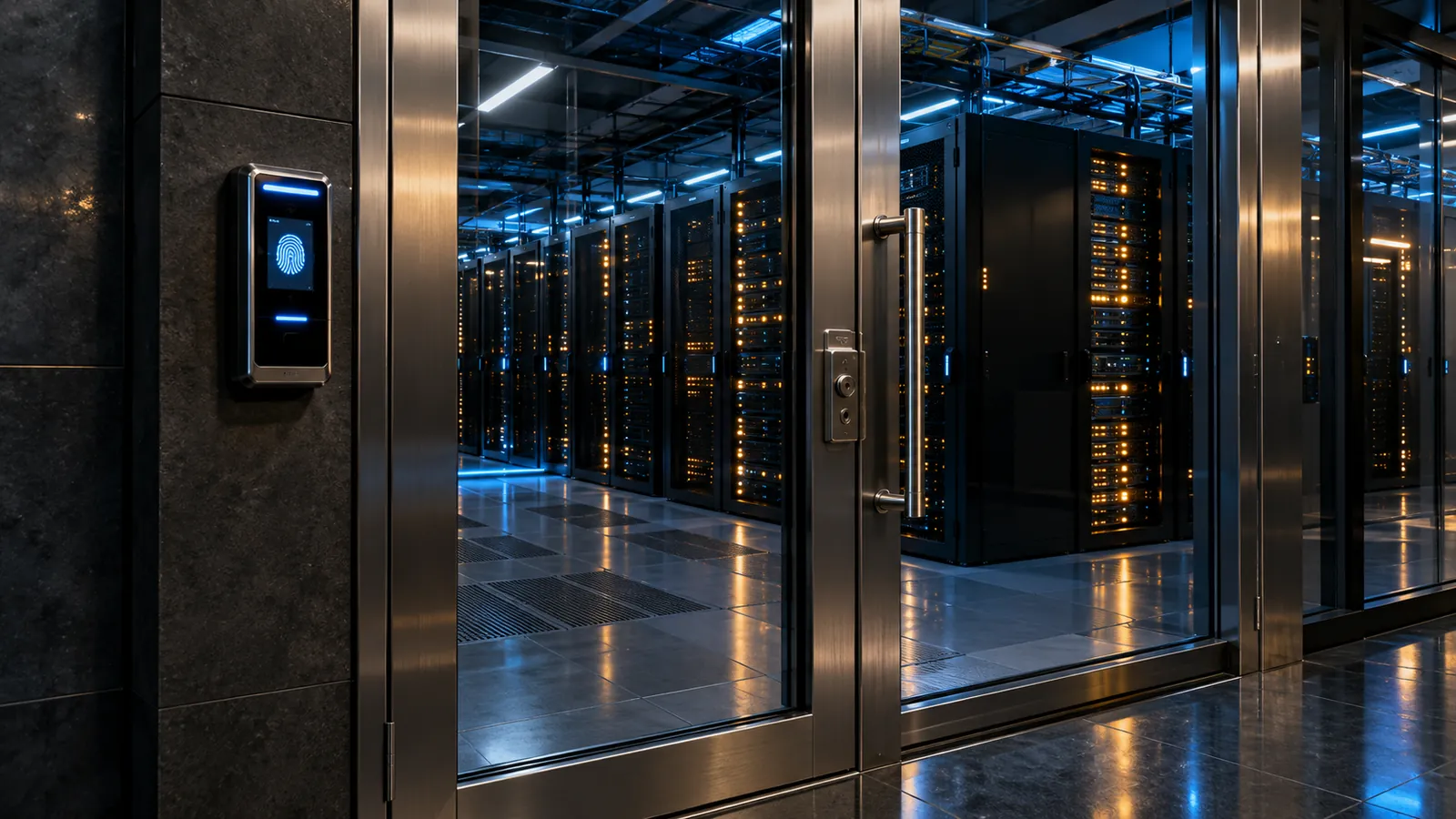Secured server room with access control